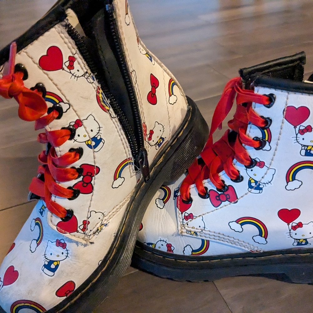 Doc Martens with Hello Kitty Rare 8 Hole Kids Boots